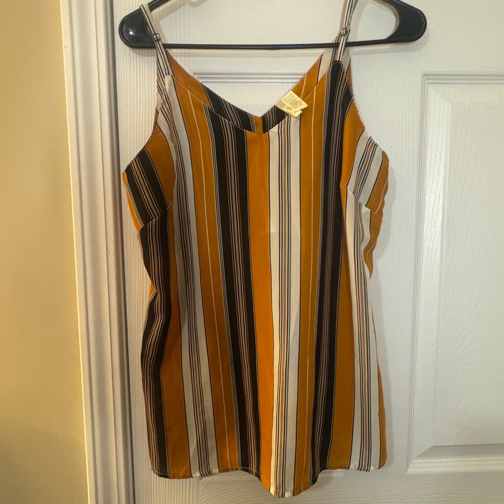 Japna Yellow and Black Striped Camisole